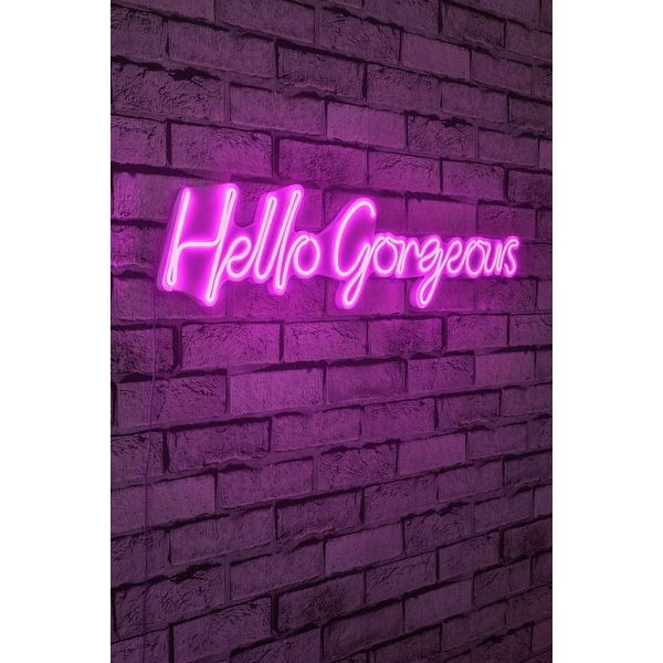 29.5 Novelty Hello Gorgeous Led Neon Sign Wall Décor - Overstock - 36