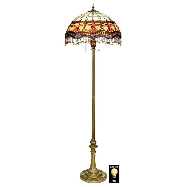 Design Toscano Victorian Parlor Tiffany-Style Stained Glass Floor Lamp