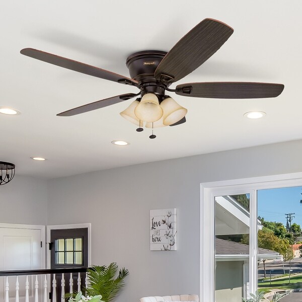 Honeywell Glen Alden 4-light Oil Rubbed Bronze Hugger Ceiling Fan | Ov