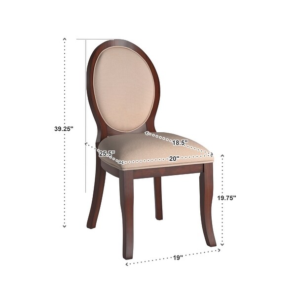 Verdiana Rich Brown Cherry Finish Oval Dining Chair (Set of 2) by iNSP