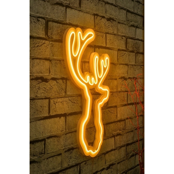 13.4 Christmas Novelty Reindeer Led Neon Sign Wall Décor - Overstock