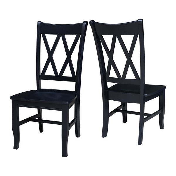 Double XX Solid Wood Chairs - Set of Two - Overstock - 29901684