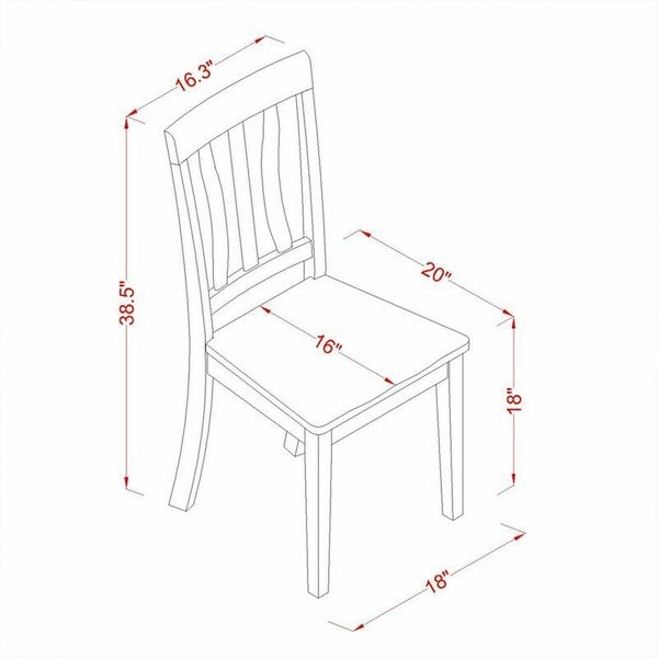 Set of 2 37 Wood Dining Chair Cream/Cherry - 21x37 - Overstock - 37179