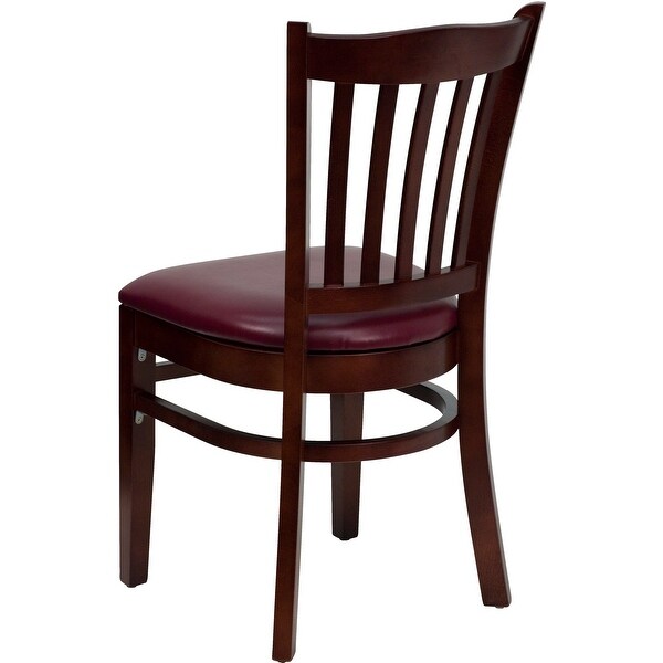 Mahogany Hardwood Slat Back Restaurant Chair - 17.5W x 20.75