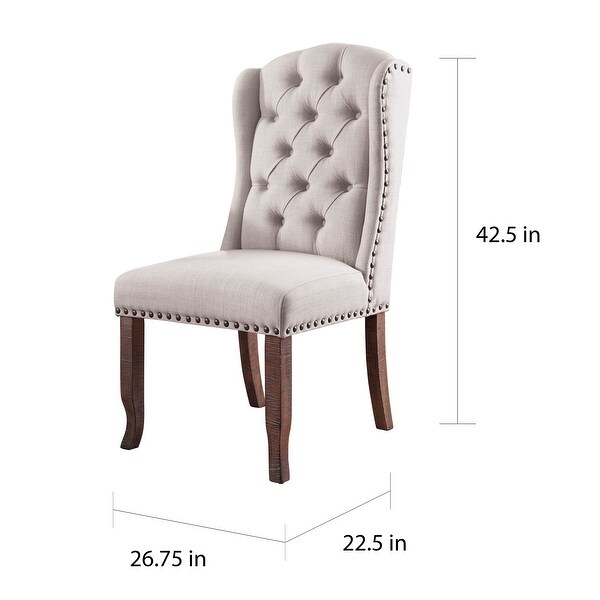 Dawson Tufted Fabric Wingback Dining Chairs (Set of 2) by Furniture of