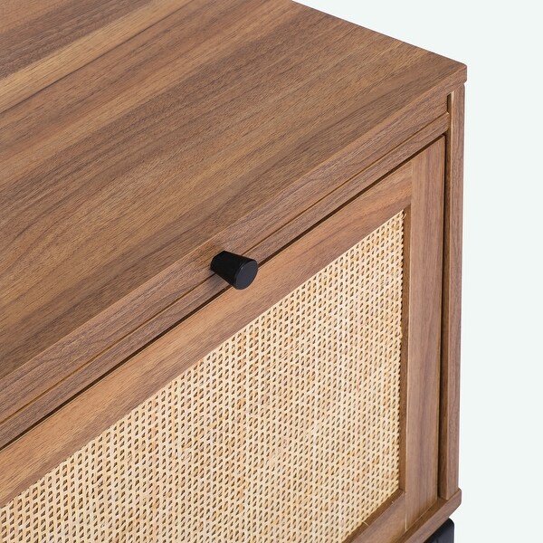 Natural Rattan Door Nightstand - - 37933444