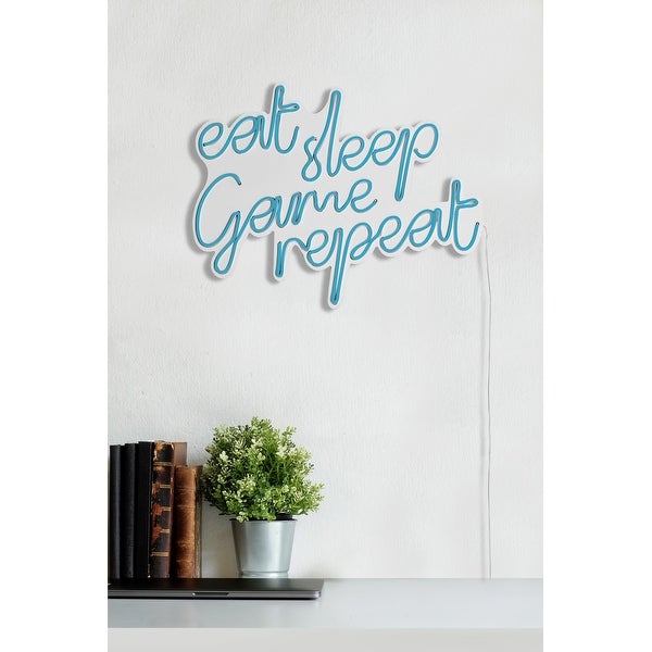 20.1 Novelty Eat Sleep Game Repeat Led Neon Sign Wall Décor - 0.8