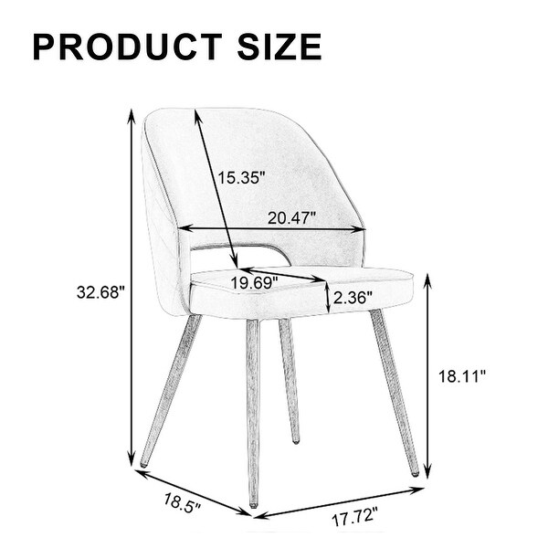 Set of 2 Modern Dining Chairs with Metal Legs - Overstock - 37455642