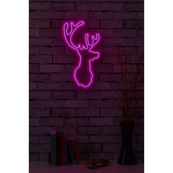 13.4 Christmas Novelty Reindeer Led Neon Sign Wall Décor - Overstock