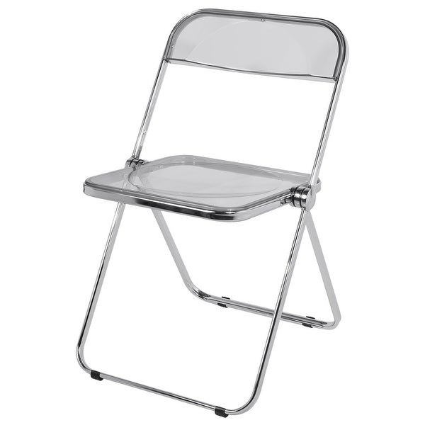 Modern Transparent Acrylic Folding Chair with Metal Frame - Overstock