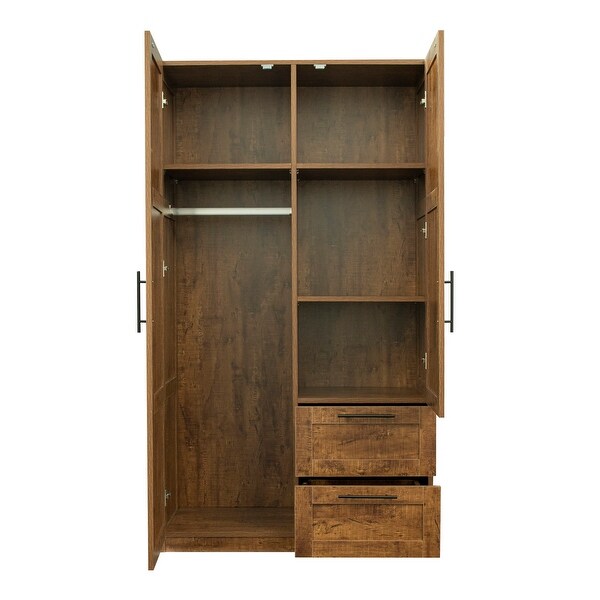 High Wardrobe Kitchen Cabinet with 2 Doors and 2 Drawers - - 35682211