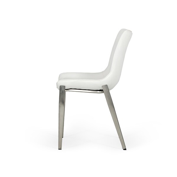 Modrest Frasier Modern White Eco-Leather Dining Chair (Set of 2) - Ove