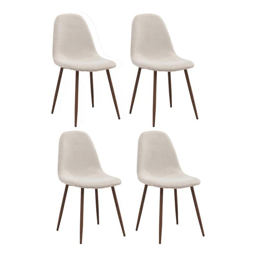 Set of 4 19 Fabric Upholstered/Metal Side Chairs Beige - 21.5x34.25 -