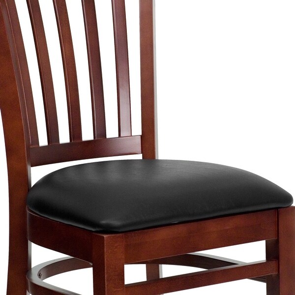 Mahogany Hardwood Slat Back Restaurant Chair - 17.5W x 20.75