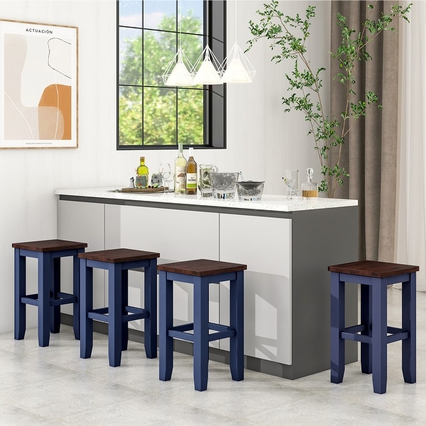 Set of 4 Counter Height Dining Stools with Footrest - Overstock - 3696