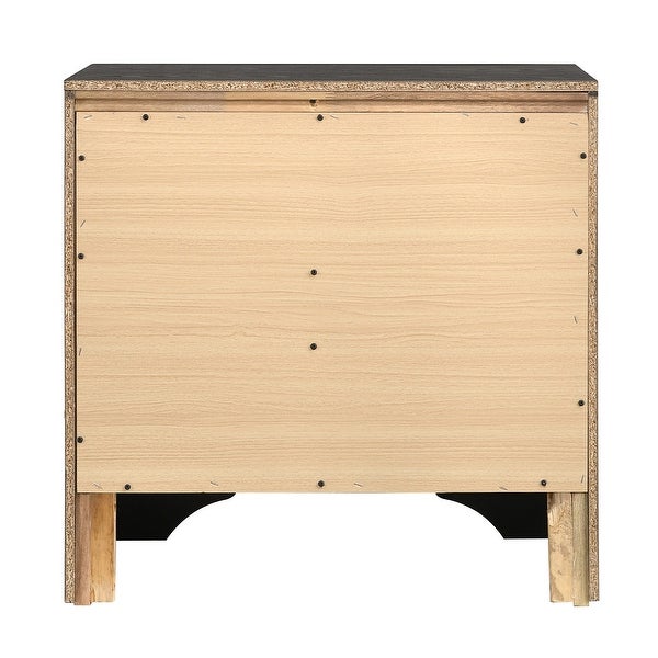 3 Drawers Wooden Nightstand With Hide Drawer Design in Black - - 34976