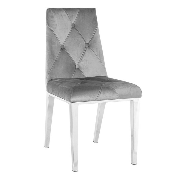 2pcs Modern Luxury Velvet Upholstered Dining Chairs - Overstock - 3589