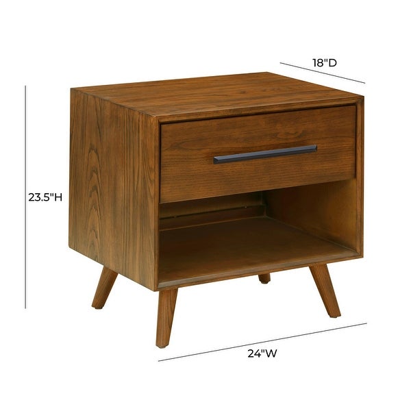 Emery Pecan Wood Nightstand - - 36078423