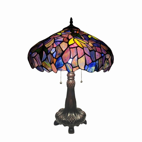 Tiffany Style Floral Antique Bronze 2-light Table Lamp - Overstock - 1