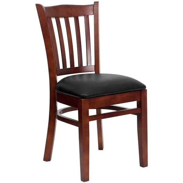 Mahogany Hardwood Slat Back Restaurant Chair - 17.5W x 20.75