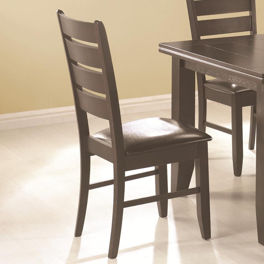 Wooden Dining Side Chair, Cappuccino Brown, Set of 2 - 40.25 H x 19.25