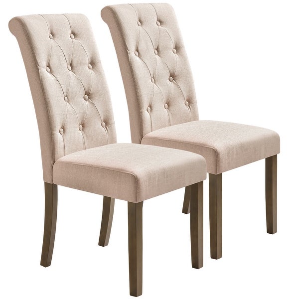 Elegant Solid Wood Tufted Dining Chair (Set of 2) - Overstock - 367188