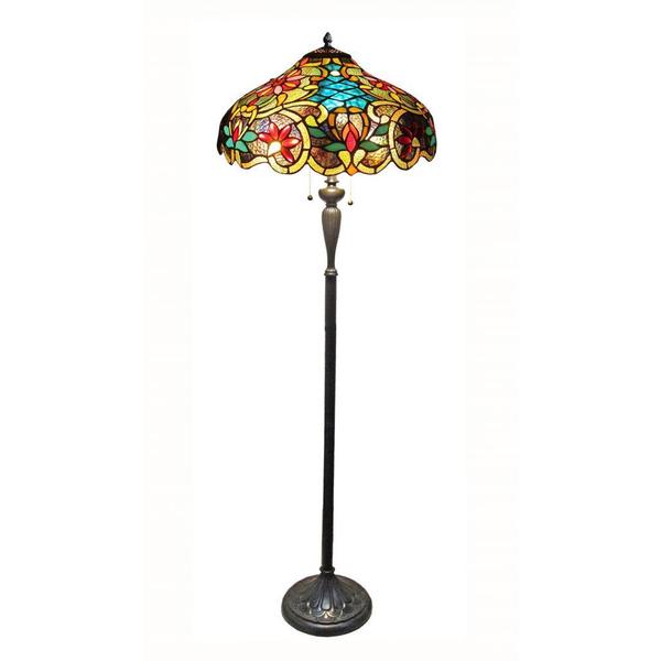 Tiffany Style Victorian Design 2-light Dark Antique Bronze Floor Lamp