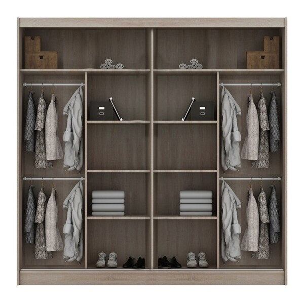 Hicksville Modern Wooden Wardrobe - Armoire - 80 Inch Wide - - 3633794