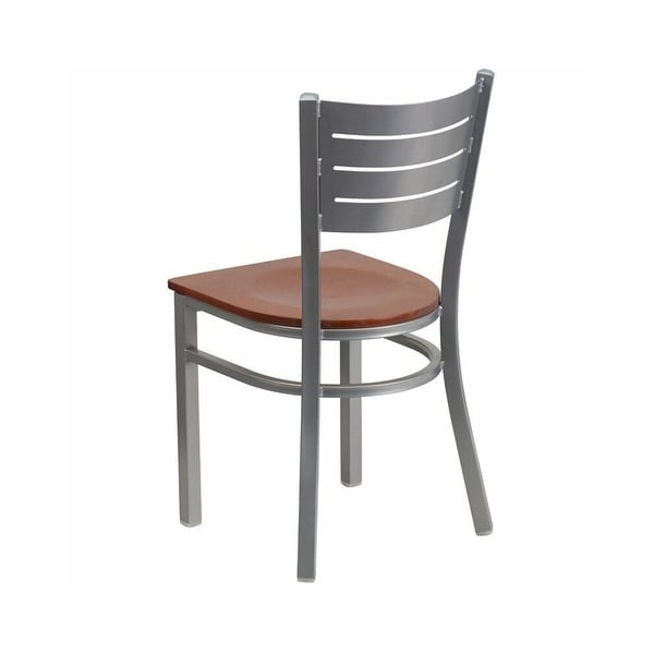 Restaurant Dining Chair Cherry and Silver - 16x34 - Overstock - 371800