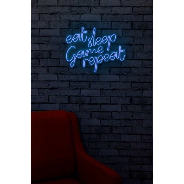 20.1 Novelty Eat Sleep Game Repeat Led Neon Sign Wall Décor - 0.8