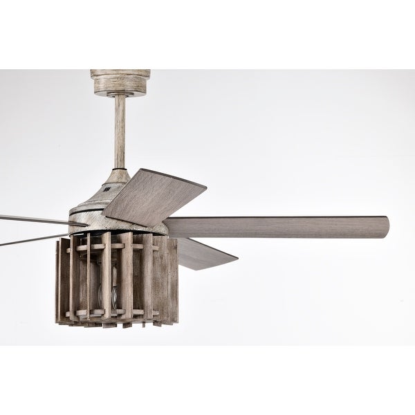 Olivia 52 Inch Distressed Wood Finish Ceiling Fan with Light | Oversto