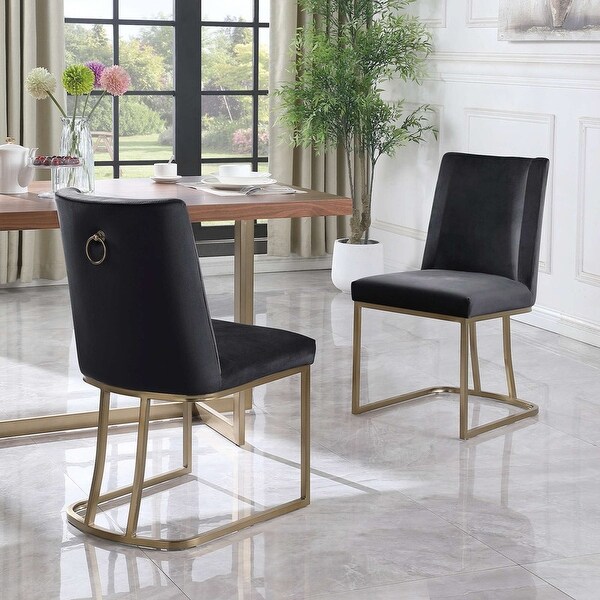 Velvet Upolstered Side Dining Chairs(Set of 2) - Overstock - 37181005