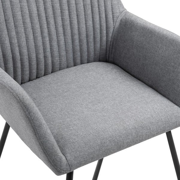 Dining Chairs 2 pcs Light Gray Fabric - Overstock - 36213394