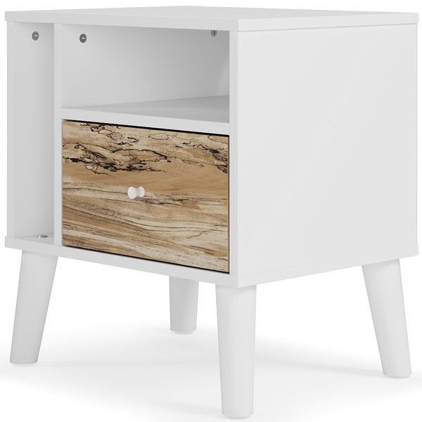 Ashley Furniture Piperton Brown/White Single Drawer Night Stand - - 36