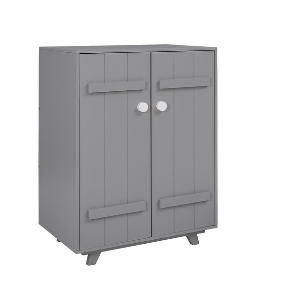 Modern Freestanding Wardrobe Cabinet with Hanging Rod 2 Doors, Wooden