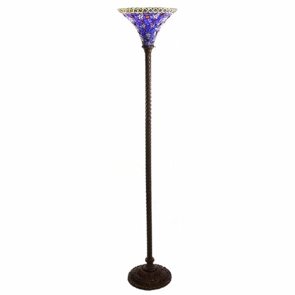 Tiffany-style Blue Star Torchiere - Overstock - 27173521