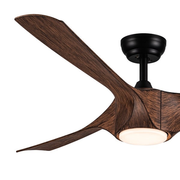 56 In.Intergrated LED Ceiling Fan with Wood Grain ABS Blade | Overstoc