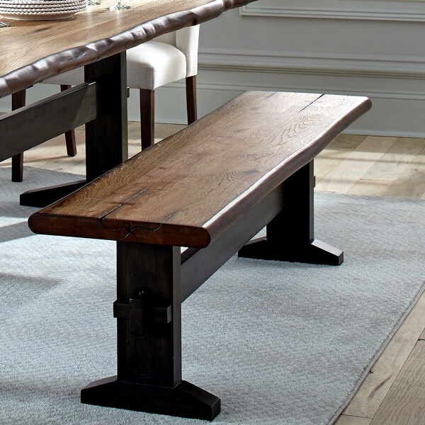 Trestle Tenons Design Solid Mahogany Wood Dining Bench - Overstock - 3