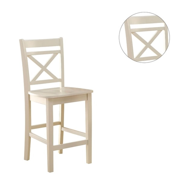 Set of 2 Wooden Counter Height Chairs - Overstock - 35471609