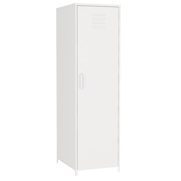 Metal Armoires Locker Cabinet for Kid with Hanging Rod and Shelves - -