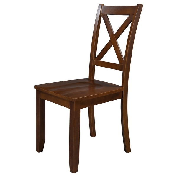 2-Piece X-Back Wood Breakfast Nook Dining Chairs for Small Places - Ov