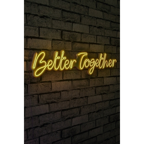 33.1 Novelty Better Together Led Neon Sign Wall Décor - Overstock - 3