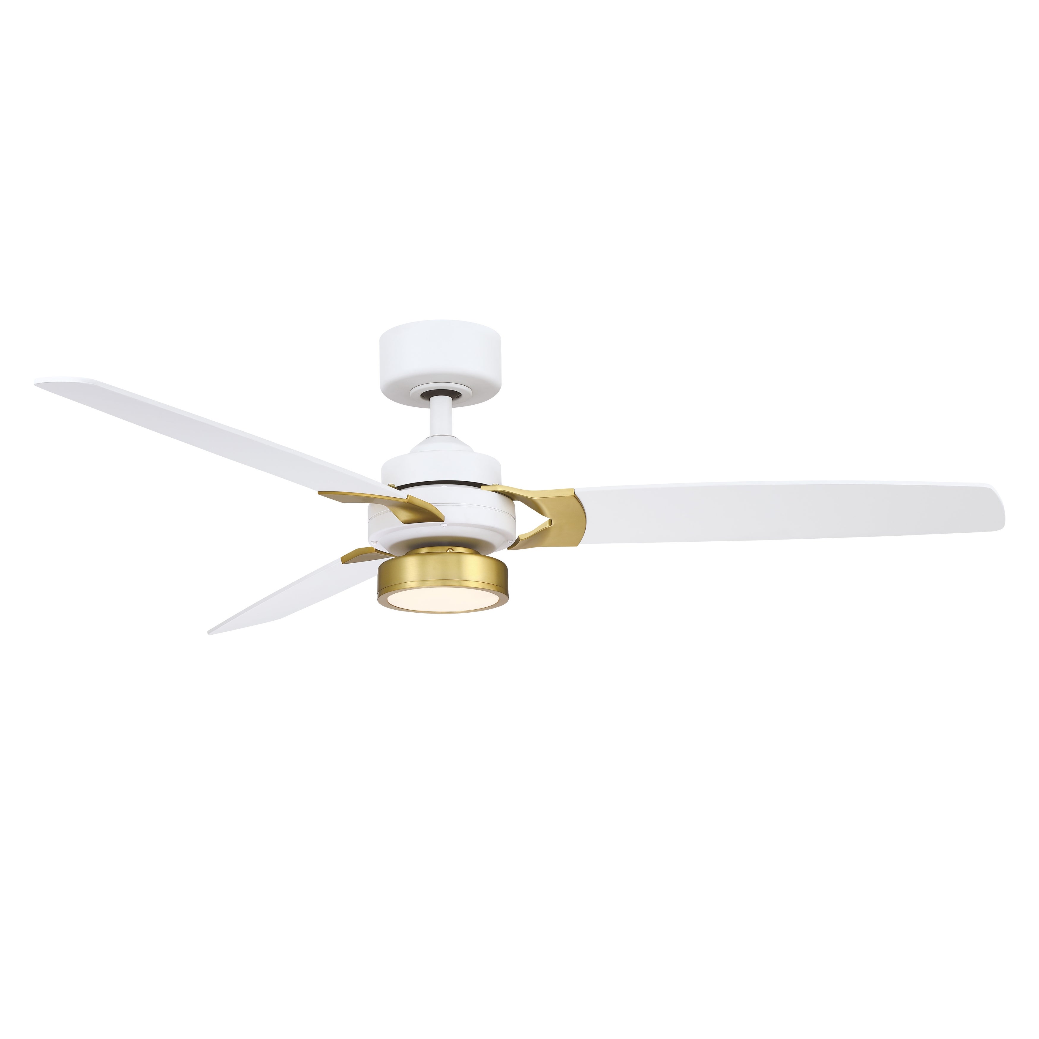 Amped 52 inch Indoor Ceiling Fan with Matte White Blades and LED Light