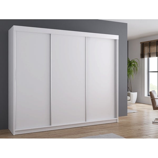 Hicksville Modern Wooden Wardrobe - Armoire - 99 Inch Wide - - 3633794