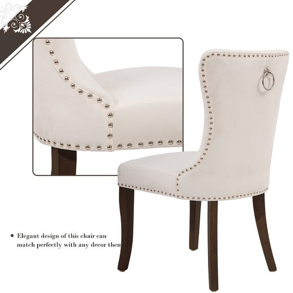 Dining Chair Tufted Armless Chair Upholstered Accent Chair, Set of 2,