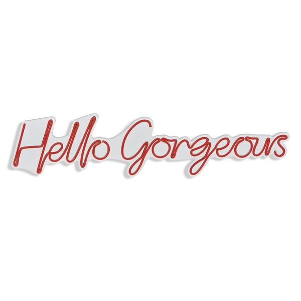 29.5 Novelty Hello Gorgeous Led Neon Sign Wall Décor - Overstock - 36