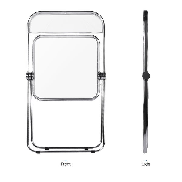 Modern Transparent Acrylic Folding Chair with Metal Frame - Overstock