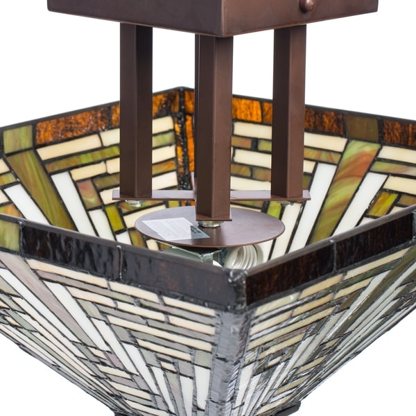 Tiffany-style Frank Lloyd Wright Mission Ceiling Lamp - Overstock - 27