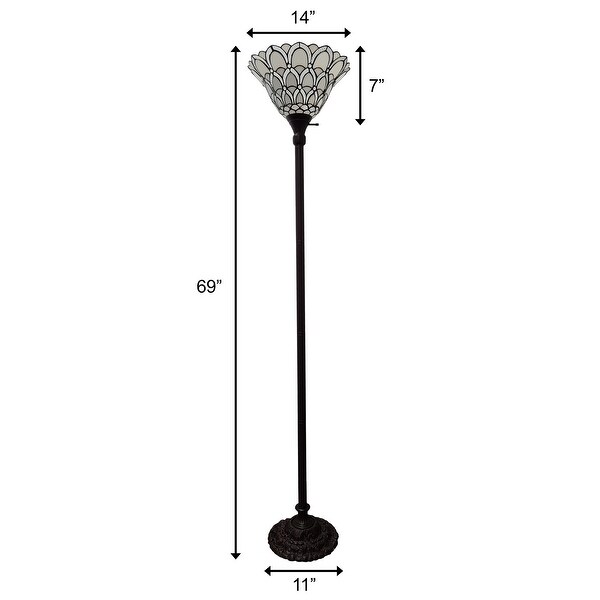 Tiffany Style 69 Jeweled Peacock Floor Torchiere Lamp Amora AM071FL14