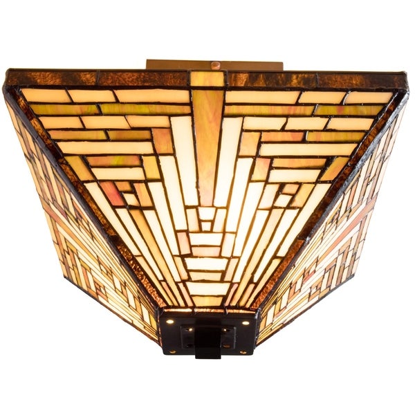 Tiffany-style Frank Lloyd Wright Mission Ceiling Lamp - Overstock - 27